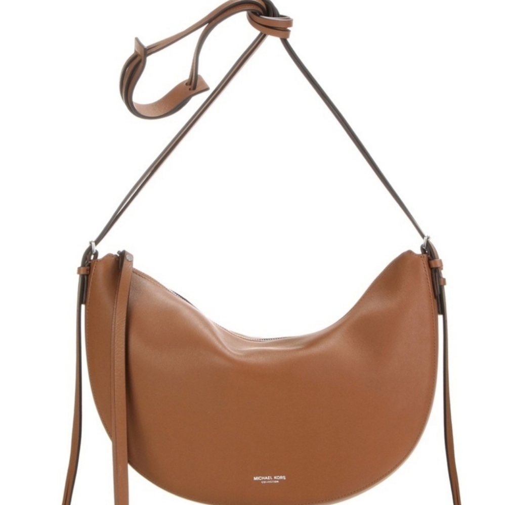 Michael Kors Collection Sedona Crescent Crossbody Bag in Luggage - Picture 4 of 15